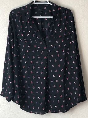 Ann Taylor Long-Sleeve Blouse Extra-Large Petite